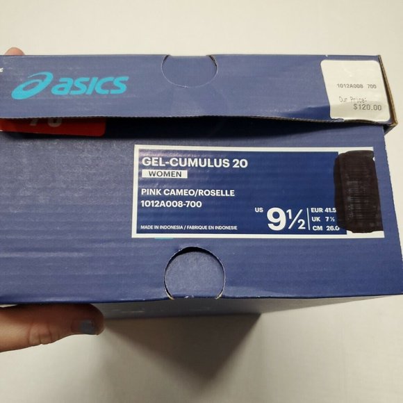 Asics Gel Cumulus 20 1012A008-700 Pink Cameo Roselle Running Shoes Women's 9.5 - Picture 8 of 8